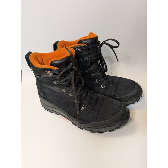 North Face Chilkat Mens 10.5 Black & Orange Waterproof Nylon Boots NF00CU44 - Picture 1 of 7